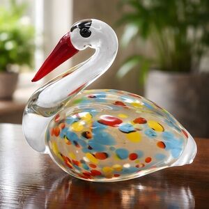 Vintage Glass Pelican Figurine
